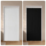 rideau vertical pliant polyester blanc noir gris rayures moderne opacité