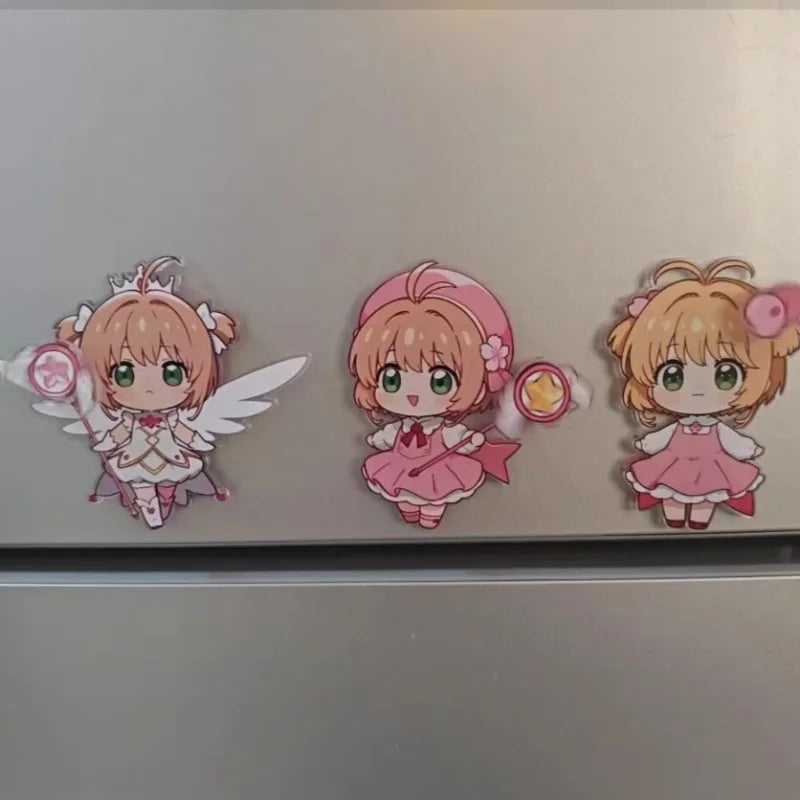 aimant mignon dessin animé personnages magiques orange rose blanc vert rouge gris fantaisie maison