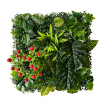 plantes artificielles herbe feuilles vertes rouge naturel decoration exterieur accrochable variées veines rouges