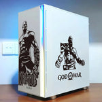 autocollants kratos graphique pvc noir blanc décalcomanie boitier pc transparent fenetre