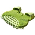 brosse bain moderne bleu vert grenouille adhésif bristles pointus pratique