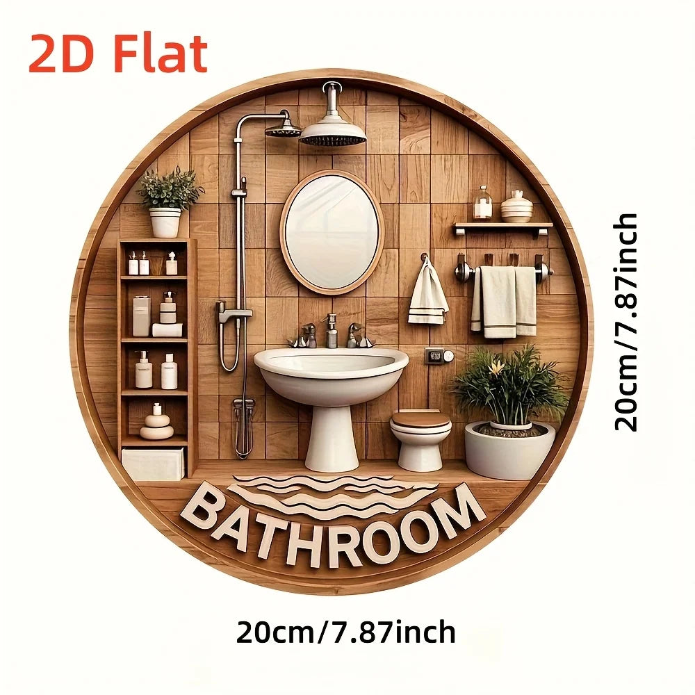 plaque decorative salle bain bois naturel moderne 20cm bathroom blanc minimaliste