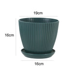 Pot fleurs moderne rayures vertes bleues blanches plateau support diverse couleurs