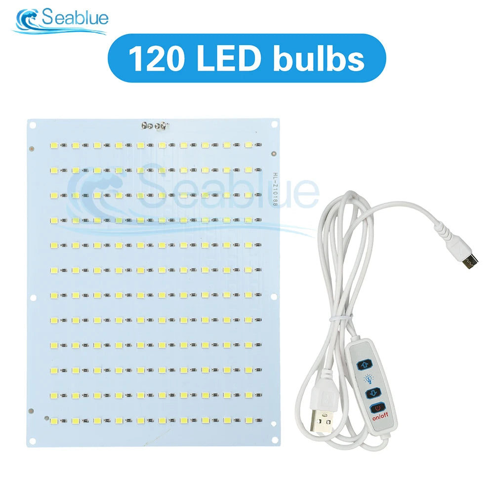 Panneau led blanc moderne réglable câble usb type interrupteur luminosité 120 led beads 156mm