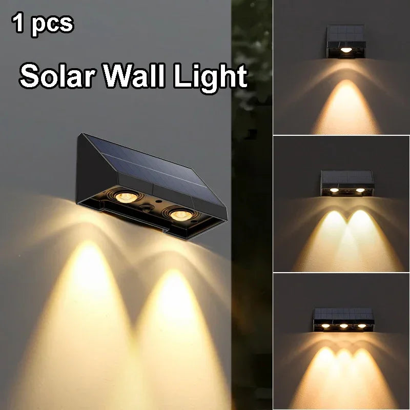 lampe murale solaire contemporaine éclairage extérieur led miroir