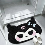 tapis mignon panda dessin animé noir blanc rose bleu clair anti dérapant polyester intérieur