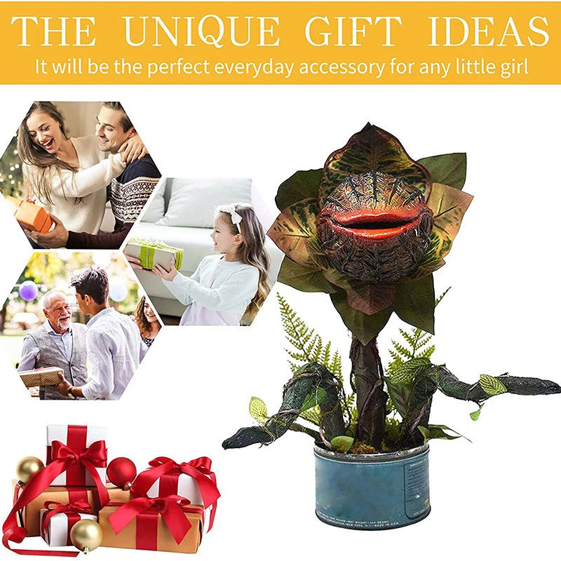 plante artificielle decorative fleur moderne Audrey II cinema vert marron rouge jaune bleu textures