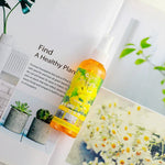 spray parfum fleurs imprimées bouteille transparente moderne orange jaune vert bleu violet lavender jasmine