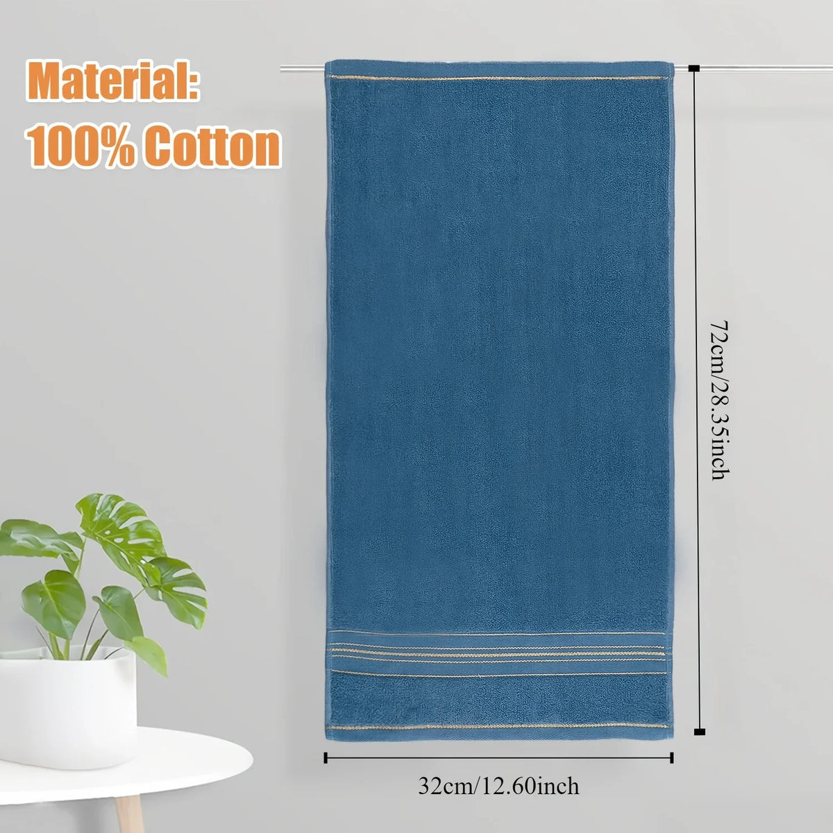 serviettes coton bleu marine rayures dorées moderne absorbantes rapide