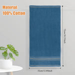 serviettes coton bleu marine rayures dorées moderne absorbantes rapide
