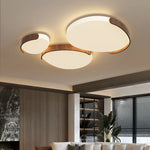 lampe moderne blanc bois naturel rond sans ombre semi encastré led dimmable