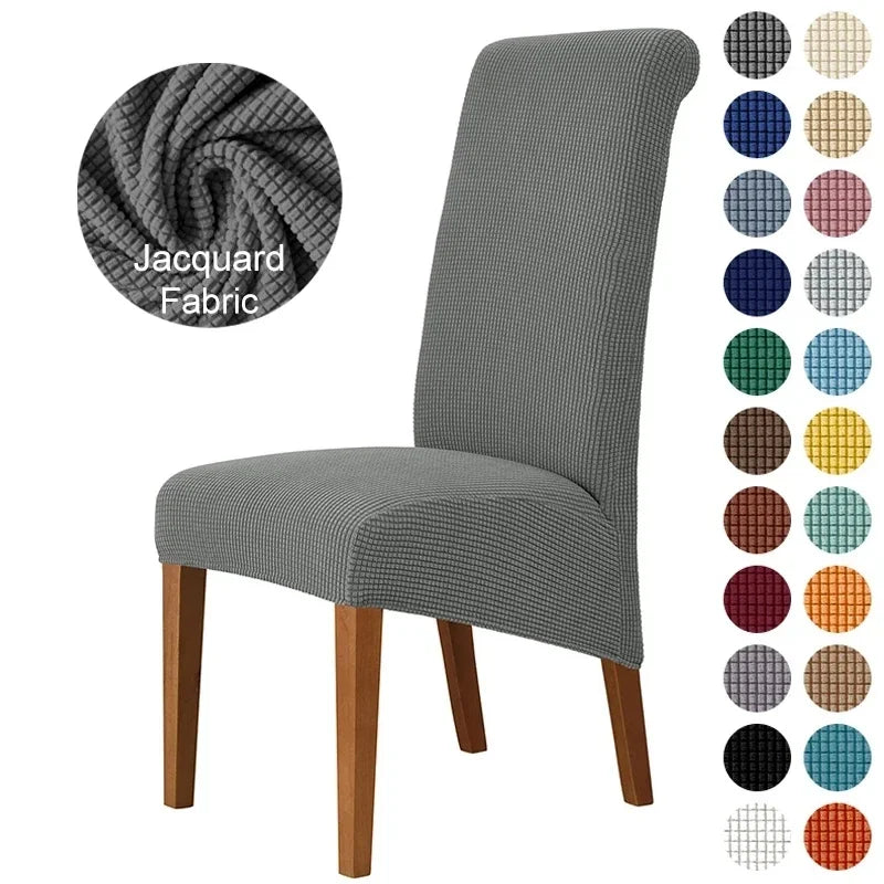 housse chaise banquet jacquard grise moderne fauteuil salle manger mariage