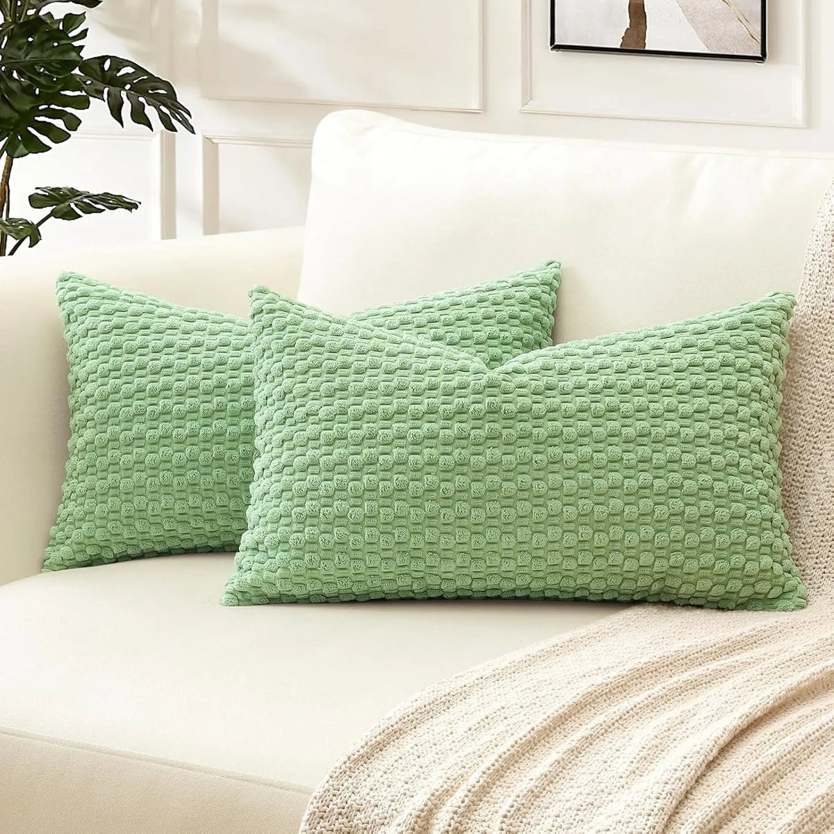 housse coussin velours côtelé orange boho chic 30x50cm 45x45cm 50x50cm decoration polyester coton texture