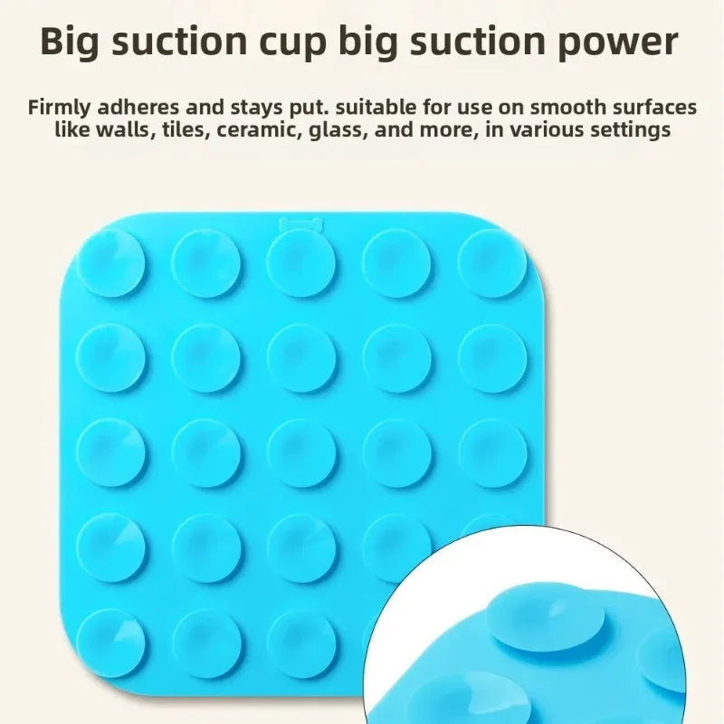 tapis léchage silicone animaux chiens chats distraction bain ventouses hexagones violet bleu orange moderne