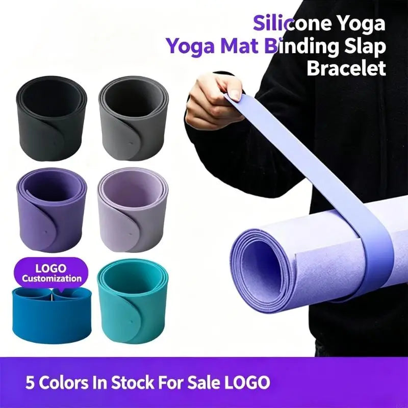 bracelet fixation tapis yoga noir gris violet bleu rose marron simple durable rapide