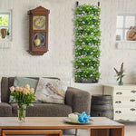 jardinage vertical organiser mural plantes poches fleurs variées tissu texturé métalliques hauteur totale