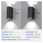 lampe murale led moderne double tête ip65 étanche noir haute basse luminosité