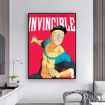 affiche invincible comics multicolore personnages dynamique moderne cadre fácil appliquer decoration