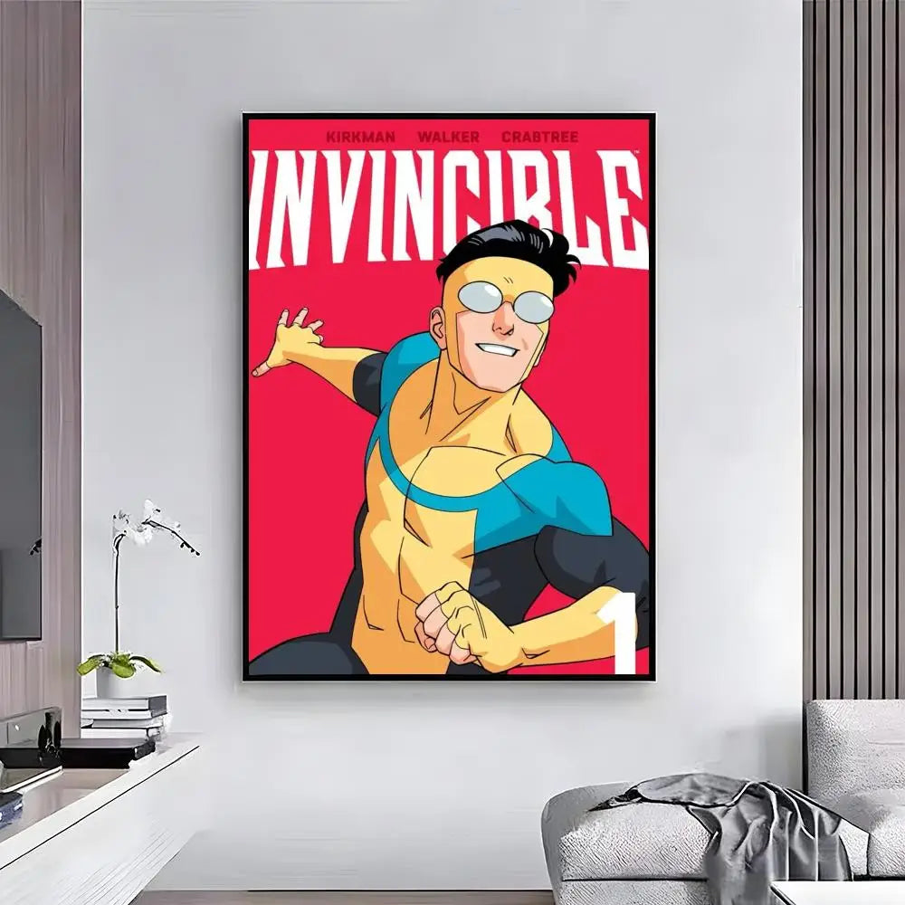 affiche invincible comics multicolore personnages dynamique moderne cadre fácil appliquer decoration