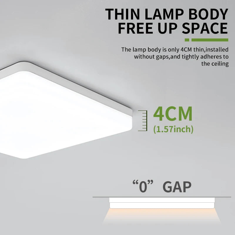 plafonniers led carrés moderne blancs éclairage neutre minimaliste 16w 34w chambre salon