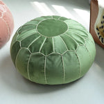 pouf rond décoratif polyester coton couleur vert blanc bleu marine rose orange moderne ethnique