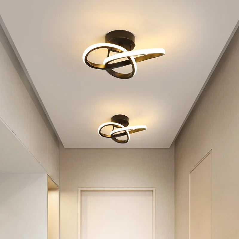 lampe moderne anneaux entrelacés blanc noir éclairage quotidien led interrupteur tactile 10 15 sources