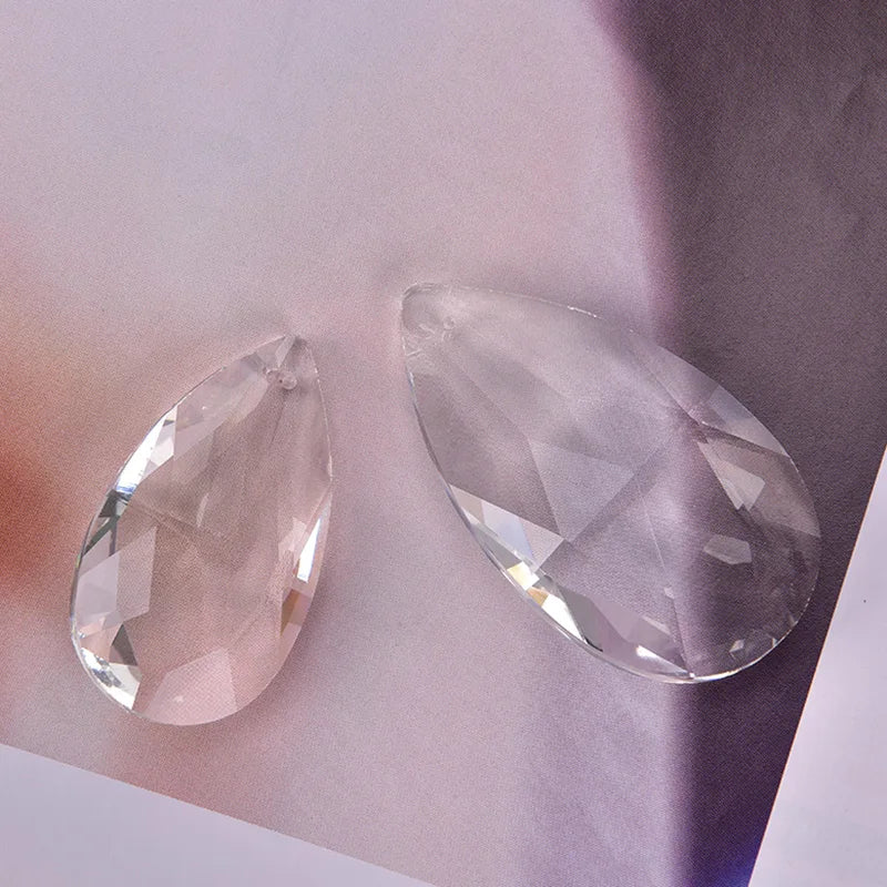 pendants cristal goutte facettes transparents modernes 38mm 50mm 63mm 76mm