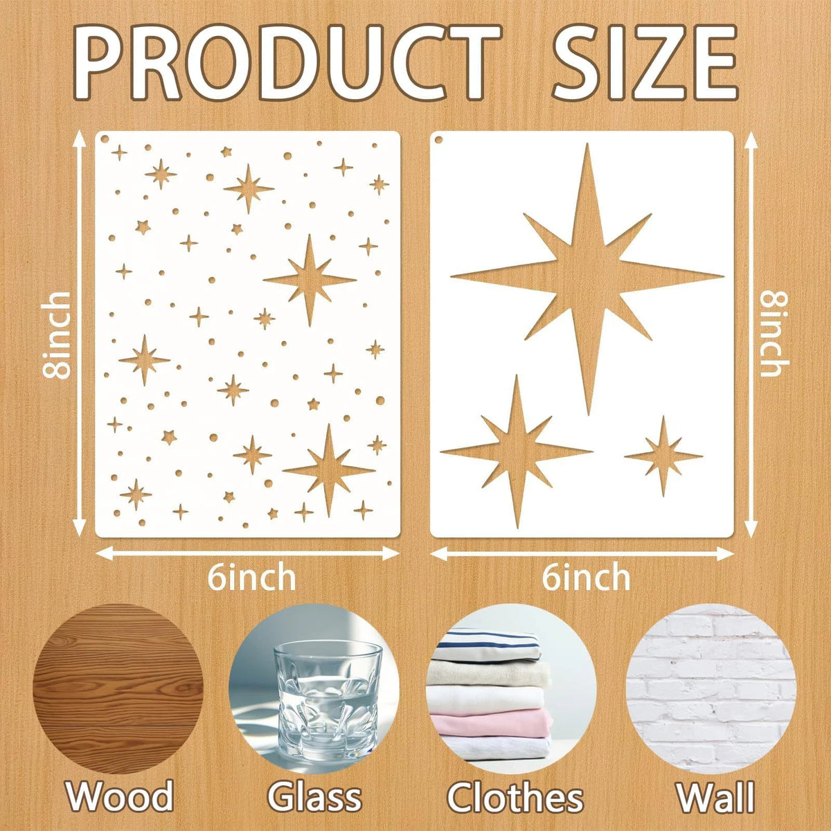 stencils étoiles réutilisables blanc or bleu gris jaune minimaliste moderne adhésif peinture diy mur