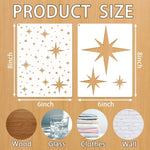 stencils étoiles réutilisables blanc or bleu gris jaune minimaliste moderne adhésif peinture diy mur
