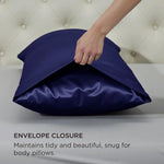 coussins satinés bleu marine gris clair rose pâle gris foncé doux moderne élégants polyester