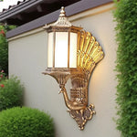 lampe murale dorée classique ornements sculptés coquille plume fixations murales éclairage maison baroque