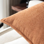 taies d'oreillers carrées velours moderne marron beige orange opaques non toxiques 100% polyester