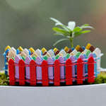 décoration extérieure clôture miniature bois peint colorée rustique champêtre figurines