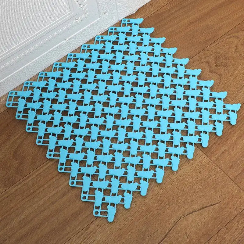 tapis bain imperméable anti dérapant bleu blanc rose vert orange violet losange moderne minimaliste