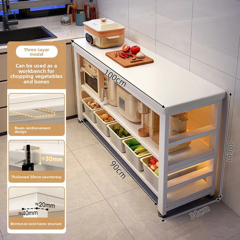 meuble cuisine blanc moderne tiroirs tablettes roulettes multifonctionnel 120cm 60cm 80cm