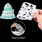 gabarits décoration gâteau blanc motifs géométriques modernes adhésifs reutilisables fondant icing cake decorating stencils