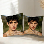 taie d'oreiller personnalisée photo homme noir moderne douce polyester coton noir beige lit ultraconfortable