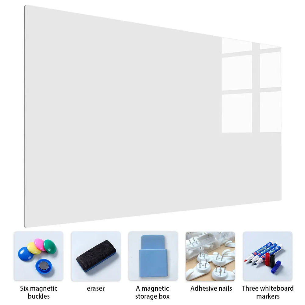 tableau blanc magnétique moderne 45x60cm aimants gomme marqueurs boîte rangement clous adhésifs blanc opaque