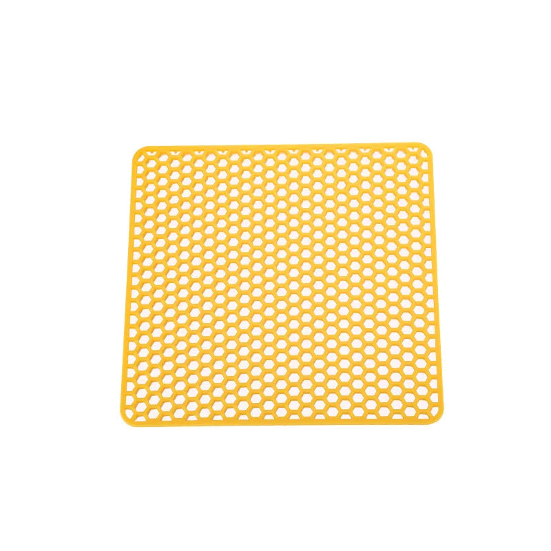 tapis silicone moderne violet jaune noir hexagonal drainage rapide cuisine vaisselle verre