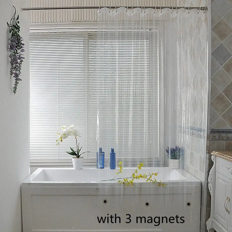rideau douche transparent moderne aimants salle bain étanche résistant