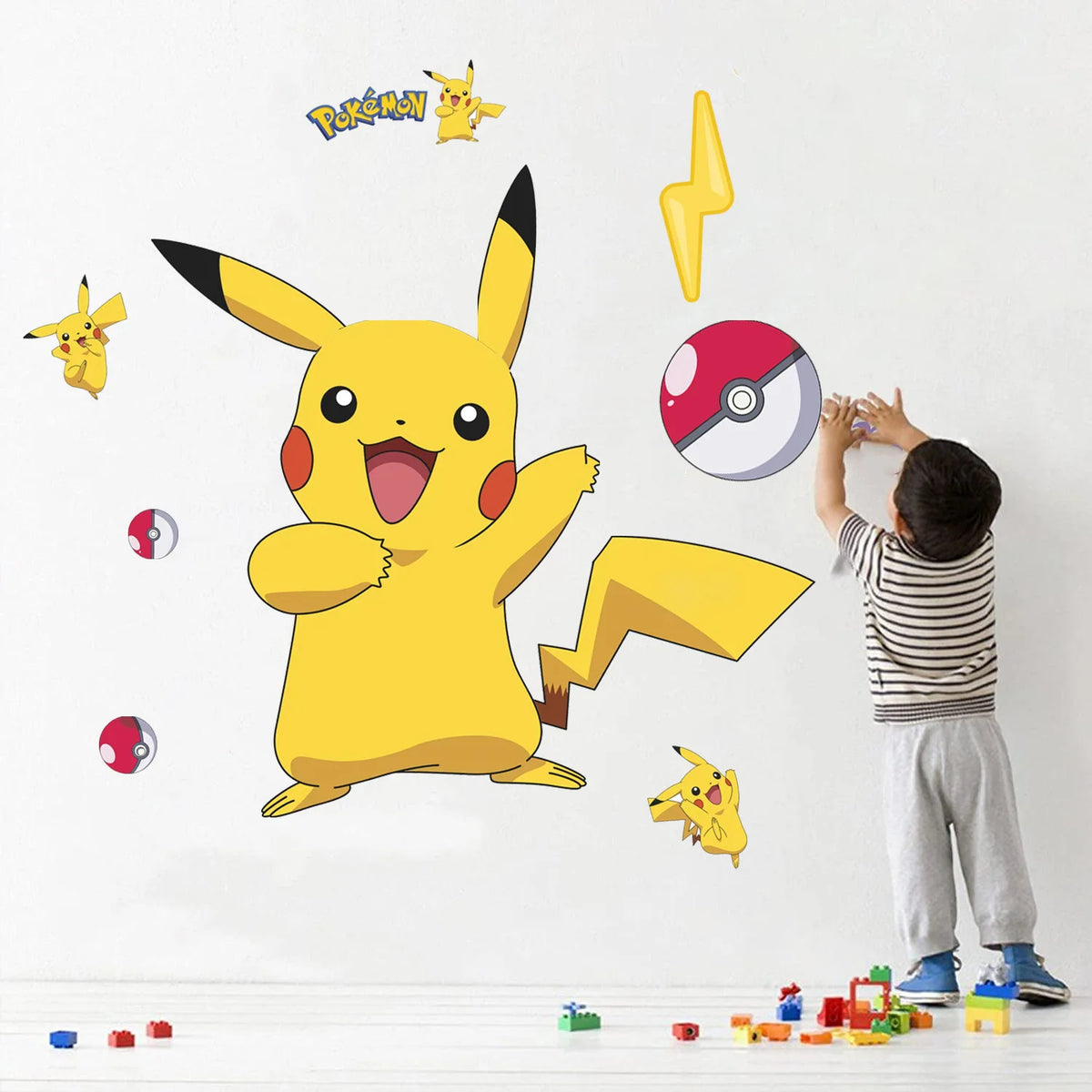 autocollants muraux pikachu anime chambre enfant décoration jardin stickers pvc bricolage opaque cartoon pokémon