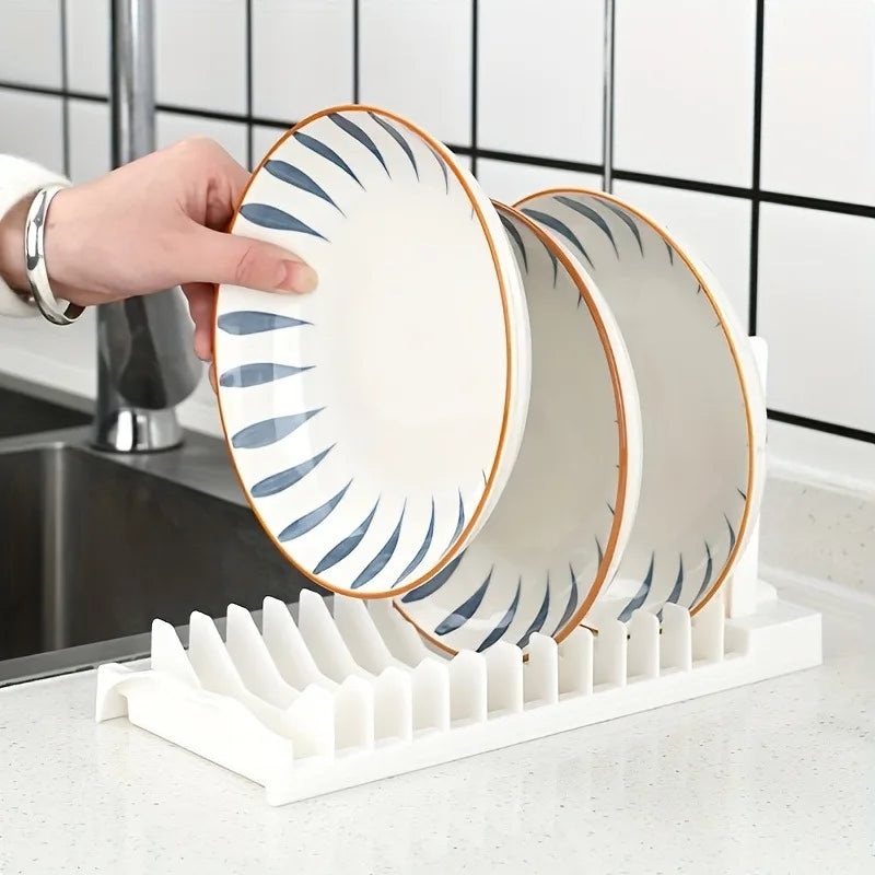support vaisselle pliable gris blanc compartiments assiettes moderne utilisation multiple rangement cuisineolvable