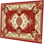 tapis souris caoutchouc rouge ornements floraux bordure ornée adhésif durable traditionnel motifs géométriques