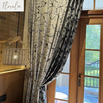 rideau moderne texture marbrée opacité blanc noir gris salon chambre maison