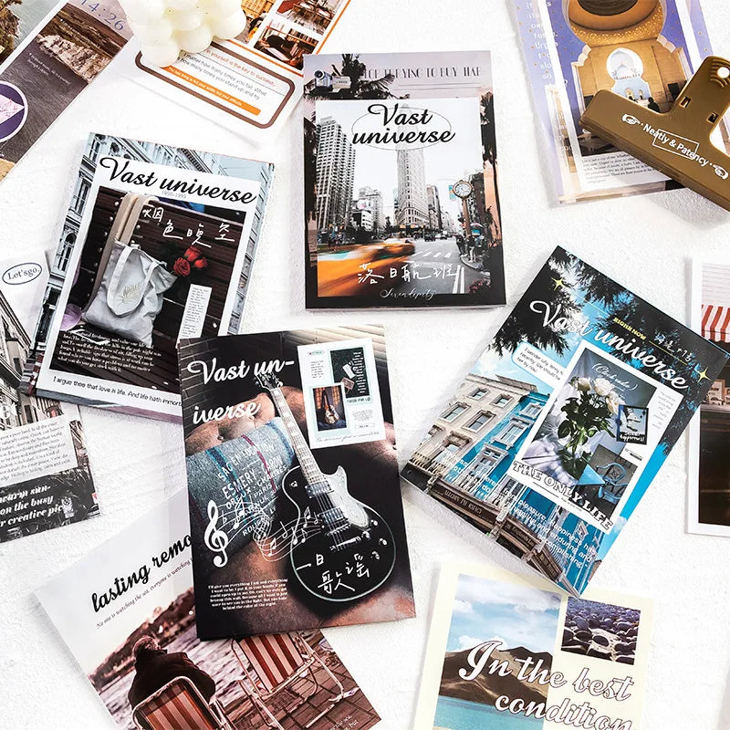 cartes postales vintage paysages urbains nature clips décoratives minimalistes modernes