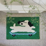 tapis moderne antidérapant polyester doux blanc vert bleu rouge marron noir