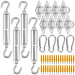 Kit de fixation voile d'ombrage en acier inoxydable vue d'ensemble