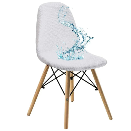 housse chaise moderne tissu géométrique gris protection fauteuil salle manger maison