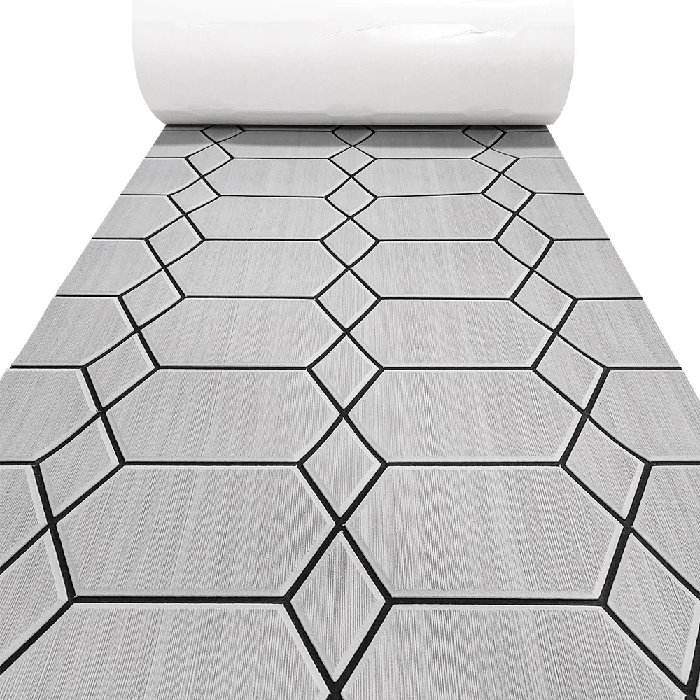 revêtement mural plaque hexagonale motif blanc gris moderne autoadhésif dark gray white