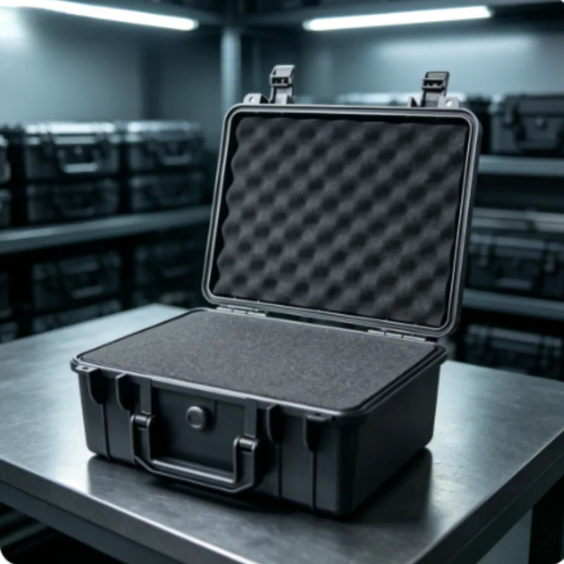 valise rigide noire robuste 280mm 240mm 130mm mousse d'expansion poignée